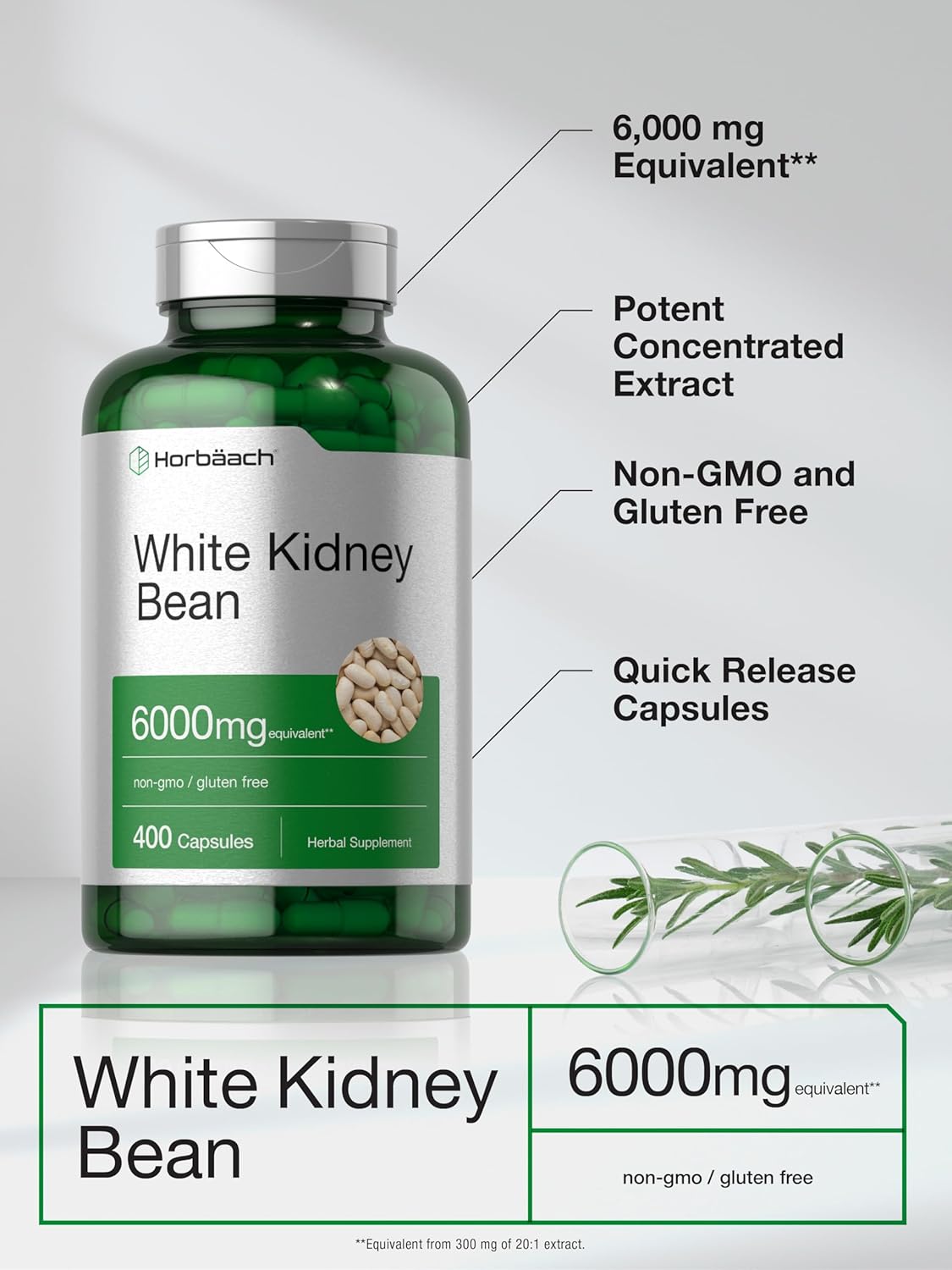 High Strength White Kidney Bean Extract Capsules | 6000mg | 400 Count | Non-GMO & Gluten Free - BoostGo Australia