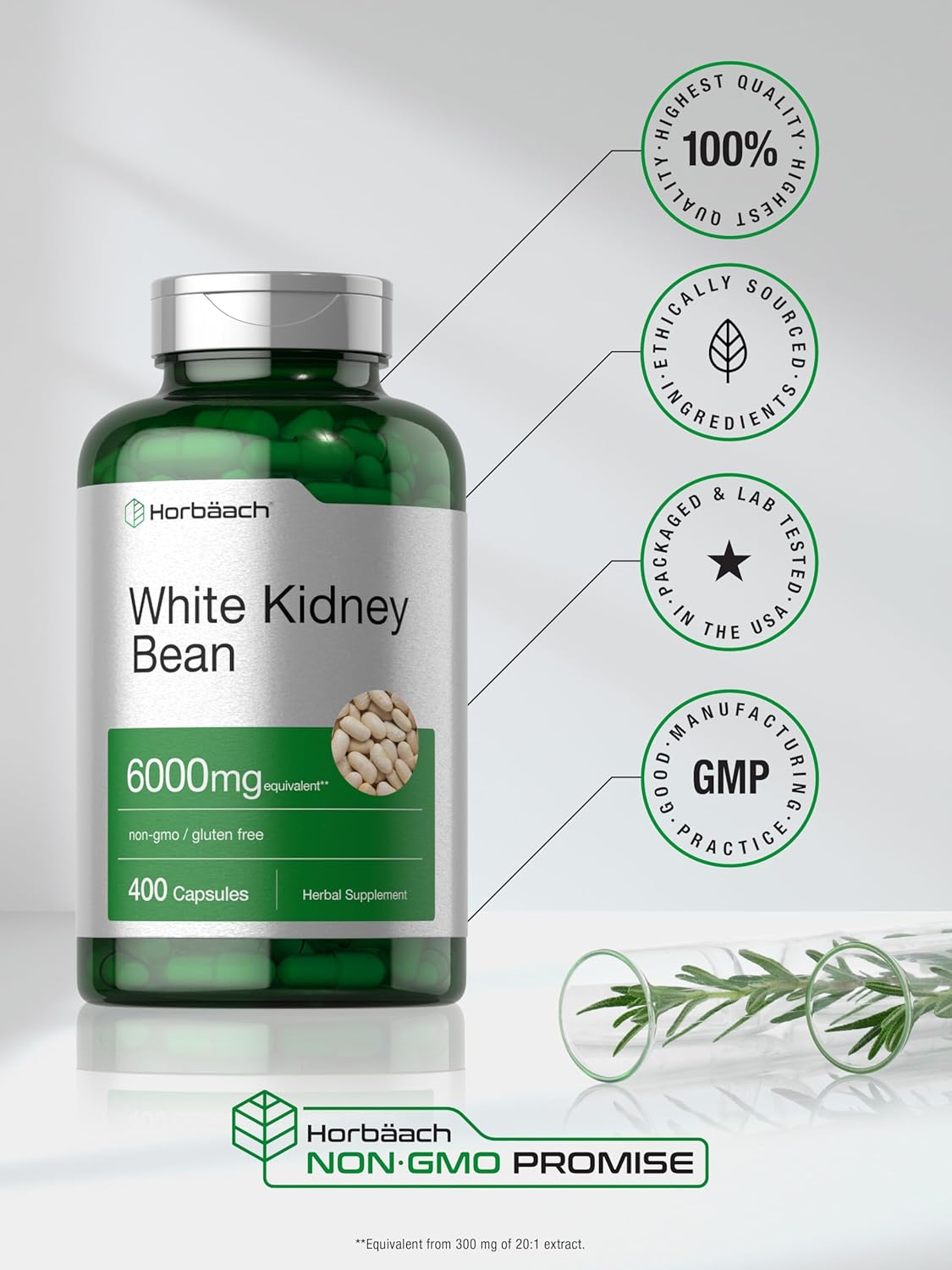 High Strength White Kidney Bean Extract Capsules | 6000mg | 400 Count | Non-GMO & Gluten Free - BoostGo Australia