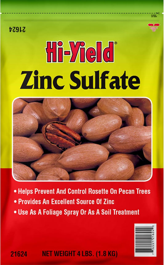 High-Yield 21624 Zinc Sulfate Fertilizer - 4 lb. Bag for Plants and Gardens
