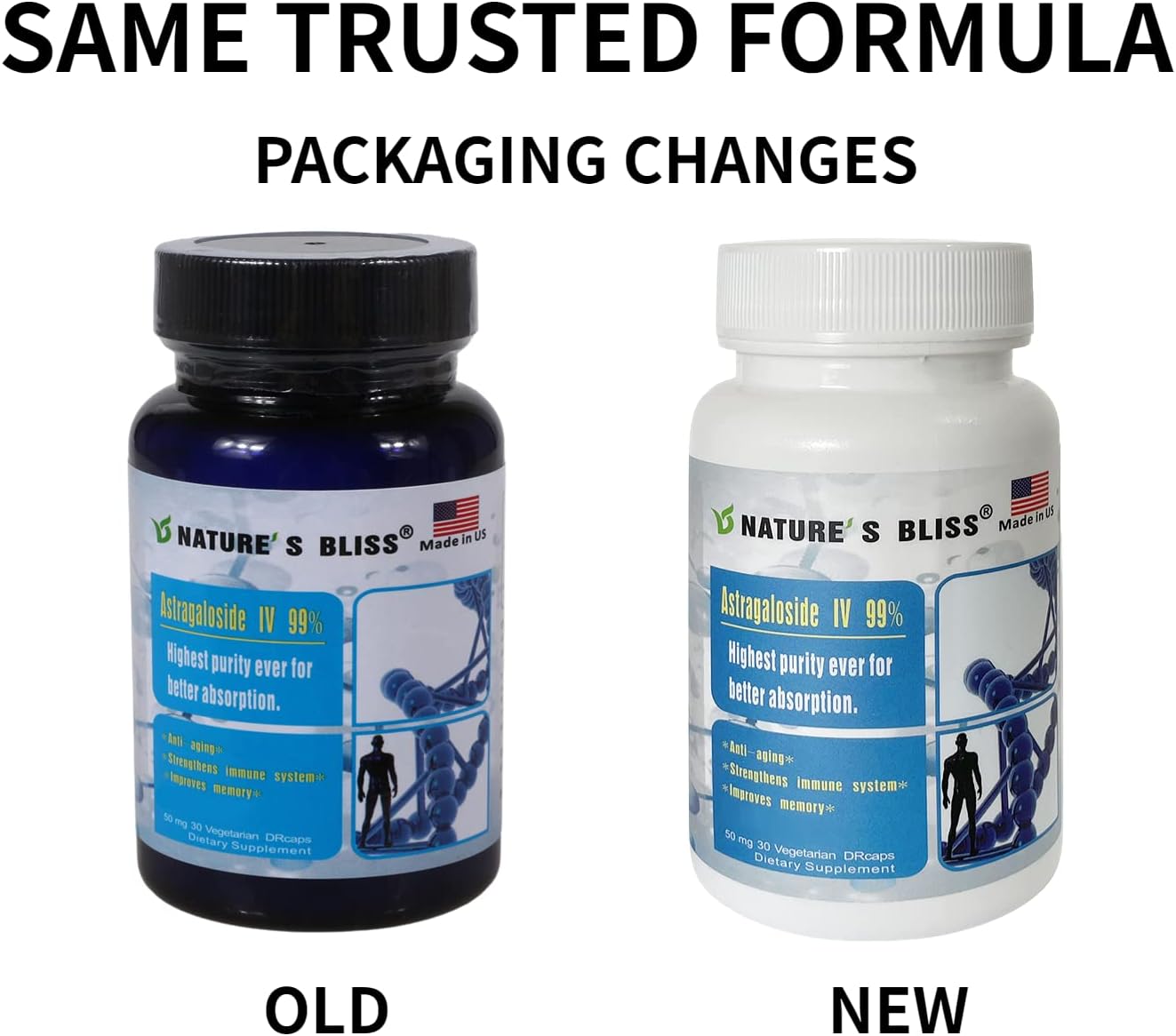 Highly Absorbable Astragaloside IV 99% Supplement with Stomach Acid Protection, 50mg, 30 Capsules, Made in USA