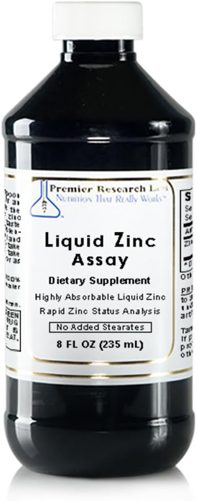 Highly Absorbable Liquid Zinc Assay by Premier Research Labs - 8 fl oz (47 Servings) - Ideal for Rapid Zinc Status Analysis