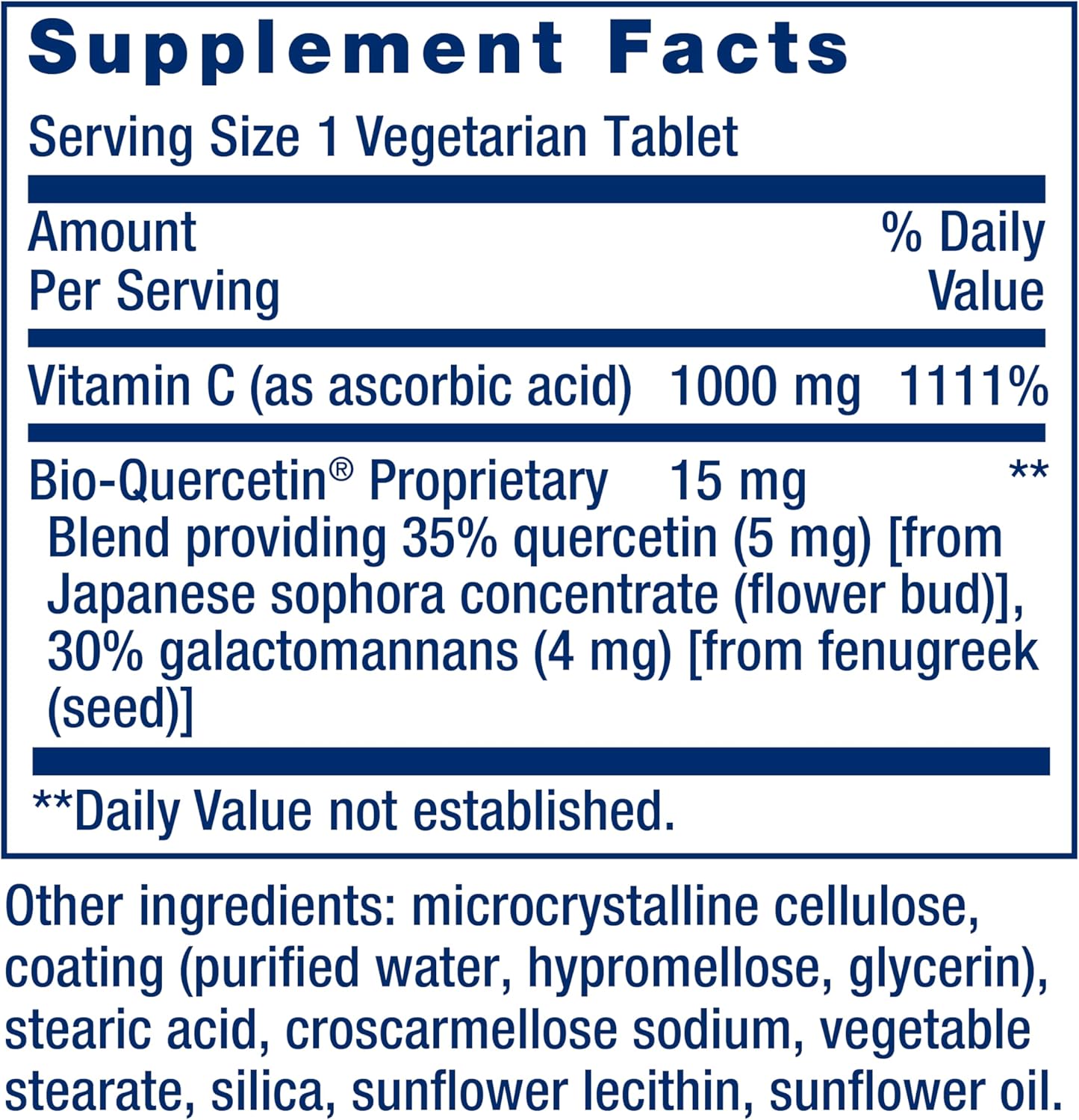 Highly Absorbable Vitamin C and Bio-Quercetin Supplement for Cardiovascular Health and Immune Support - 60 Tablets