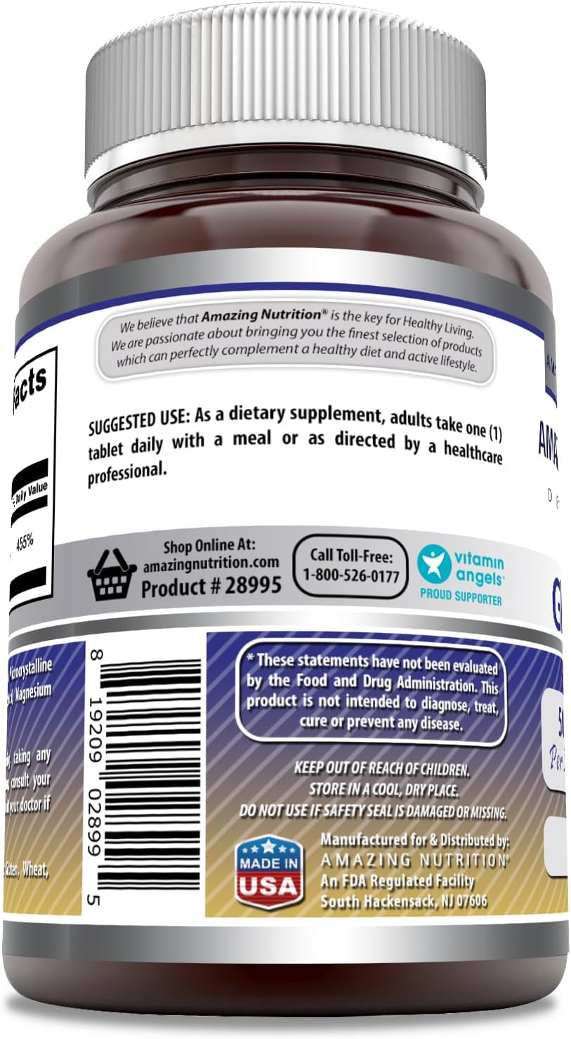 Highly Absorbable Zinc Gluconate Supplement | 50mg Per Serving | 120 Tablets | Non-GMO & Gluten-Free | Made in USA