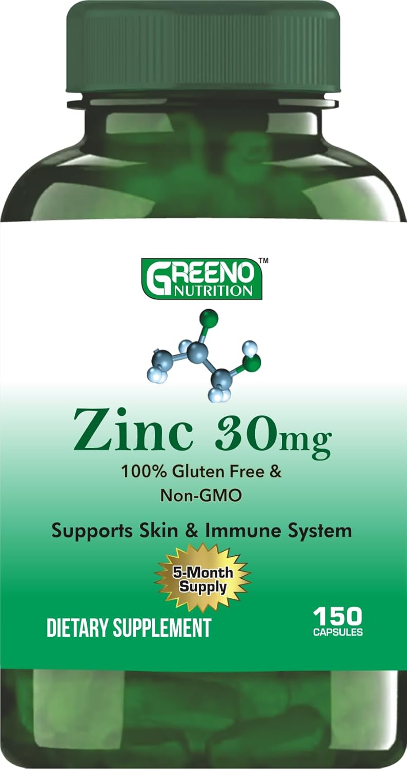 Highly Absorbable Zinc Picolinate Capsules 30mg - Immune System Support - 150 Count (5 Months) by GREENO NUTRITION