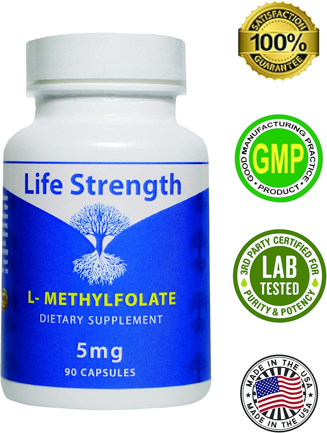Highly Bioactive L-Methylfolate 5 MG Capsules - Mood & Immune Support Supplement for Energy - Non-GMO & Gluten-Free - 90 Count - BoostGo Australia