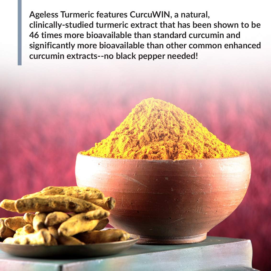 Highly Bioavailable CurcuWIN Turmeric Curcumin Supplement with Ginger Extract - 46x Absorption - Antioxidant Support - 60 Capsules