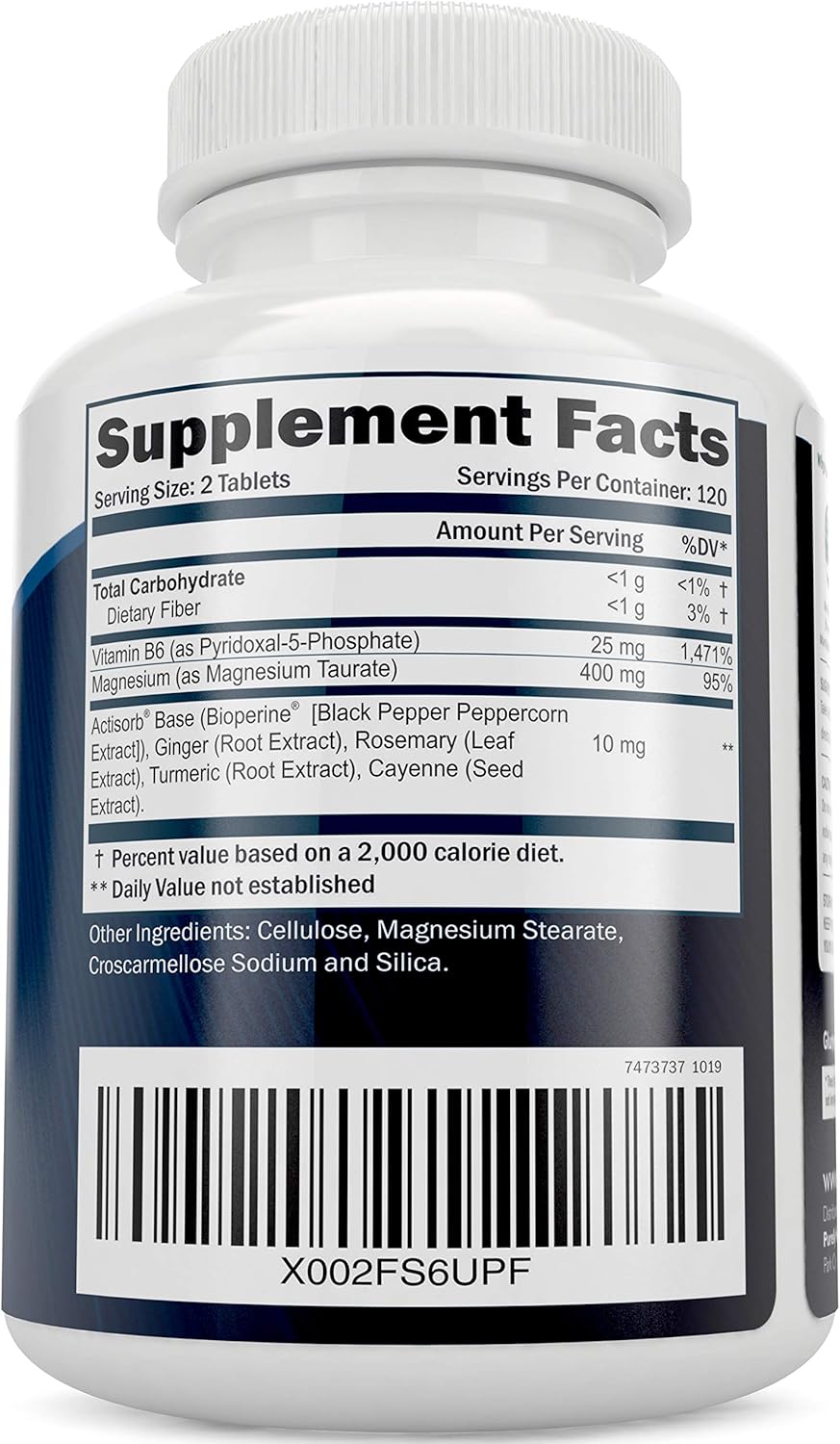 Highly Bioavailable Magnesium Taurate & Malate Bundle - 400mg - 270 Vegetarian Tablets x2 - Maximum Absorption