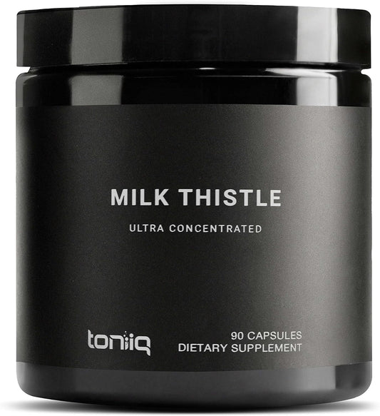 Highly Concentrated Milk Thistle Extract Capsules - 90 Count - 80% Silymarin - Ultra Potent 50:1 - Lab Tested