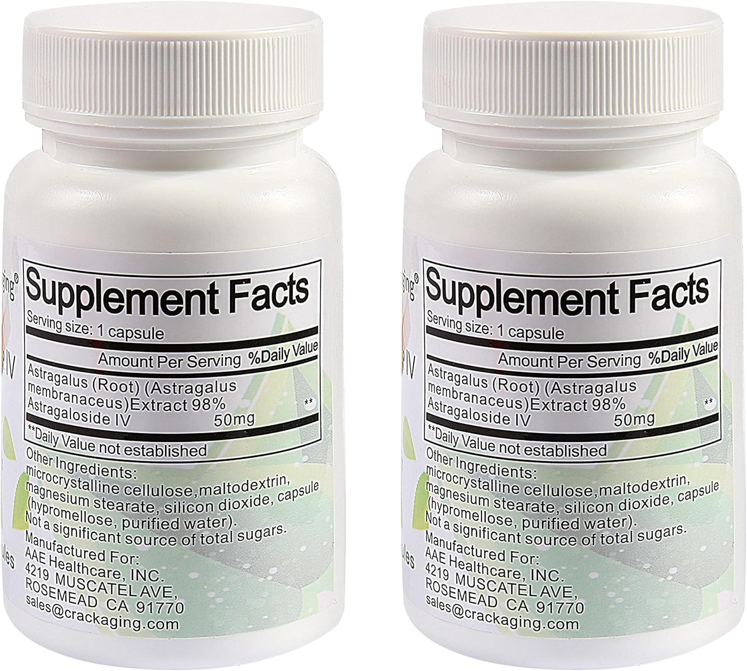 Highly Effective Anti-Aging Supplement with 98% Astragaloside IV - 50mg