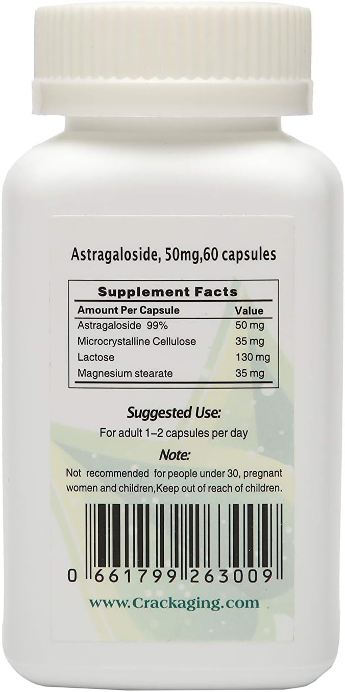Highly Effective Anti-Aging Supplement with 98% Astragaloside IV - 50mg
