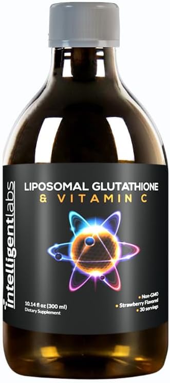 Highly Potent Liposomal Glutathione and Vitamin C Liquid Antioxidant Formula, 30 Servings, Soy Free, 500mg Glutathione + 1000mg Vitamin C