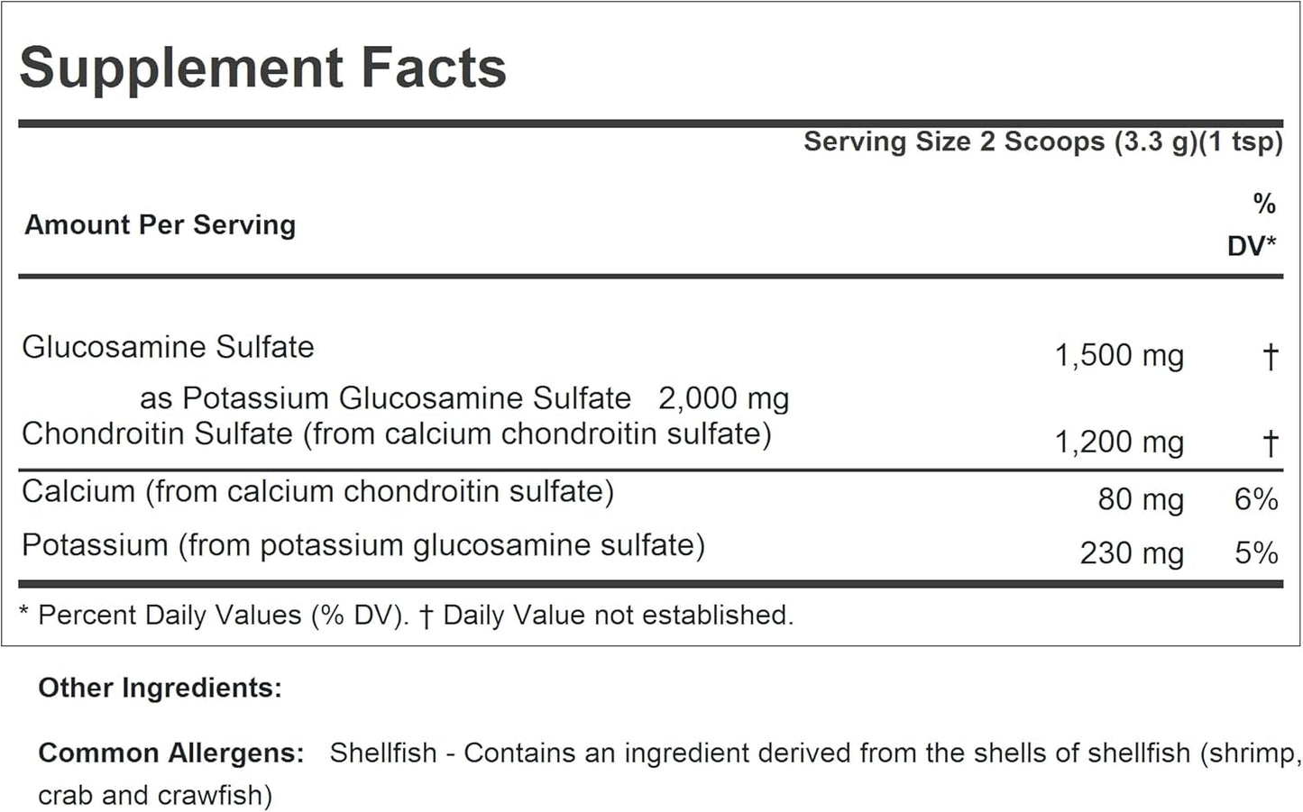 Highly Soluble Glucosamine 1500 Chondroitin 1200 Powder - Bulk 180 Servings, 100% Sulfate Form for Healthy Joints