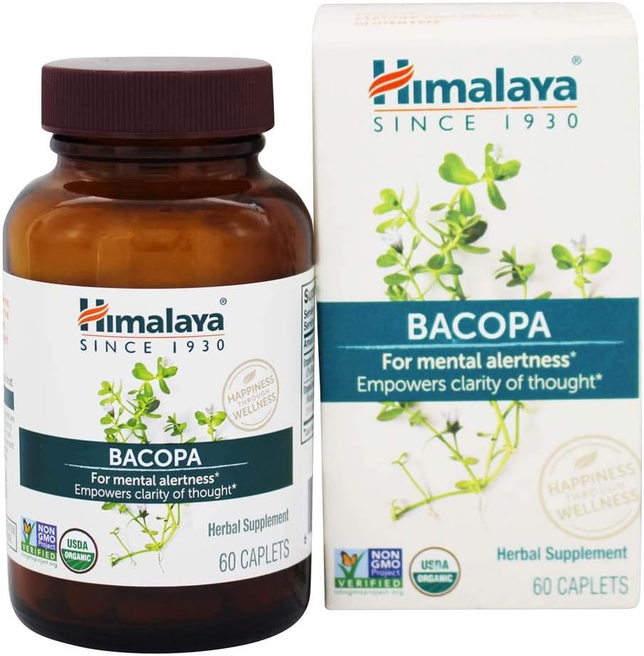 Himalaya Bacopa Herbal Supplement - 60 Vegetarian Capsules for Cognitive Health