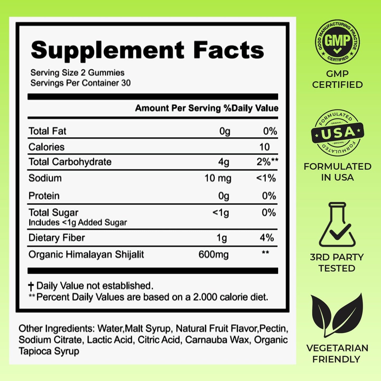 Himalayan Shilajit Gummies - Boost Energy, Stamina, & Recovery - 18,000mg Shilajit - Men & Women - 80+ Minerals - Raspberry, 60 Gummies