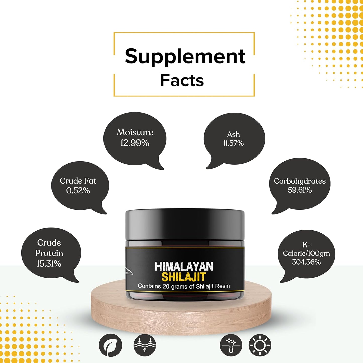 Himalayan Sourced Shilajit Resin - Natural & Potent for Men and Women | Third Party Tested | 60 Days Sun Dried | 20g with Measuring Spoon