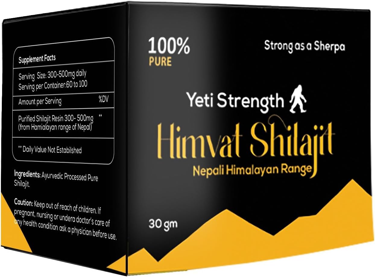 HIMVAT SHERPA Yeti Strength Shilajit Resin: Pure Himalayan Organic Supplement with Trace Minerals - 30 Grams