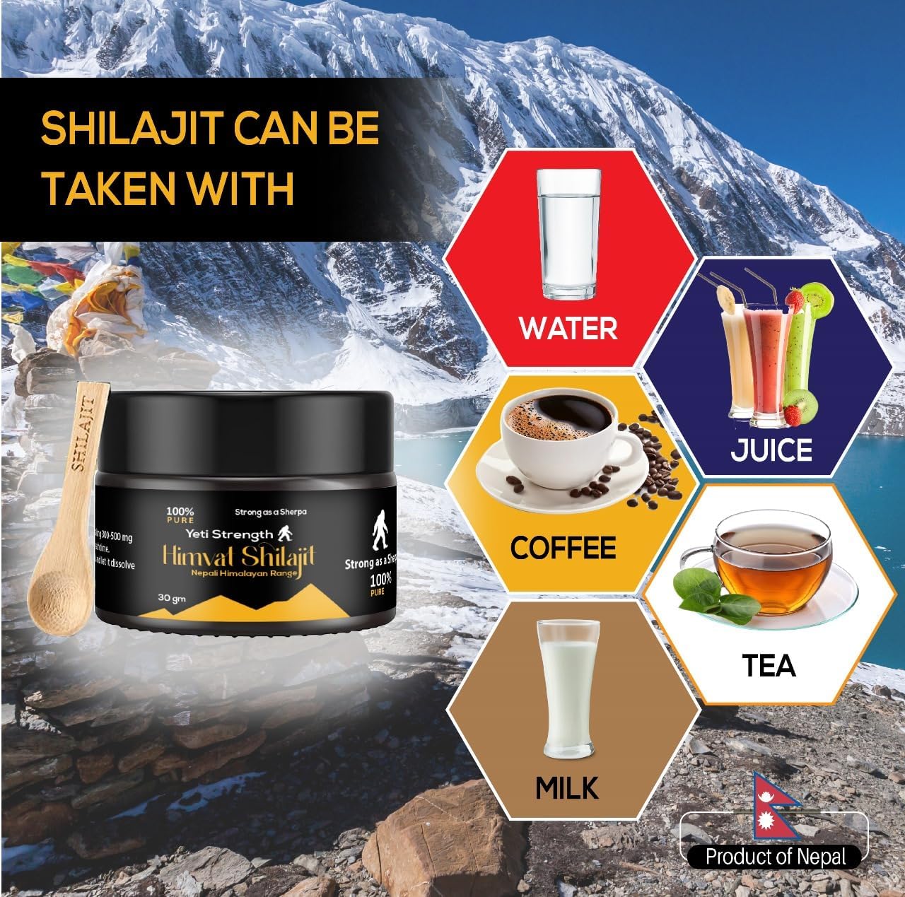 HIMVAT SHERPA Yeti Strength Shilajit Resin: Pure Himalayan Organic Supplement with Trace Minerals - 30 Grams