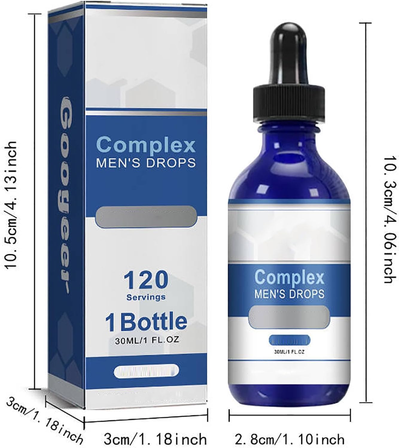 HMAQILU Complex Men's Vitamin Drops for Natural Health Management - 1 Fl oz (2 Pack)