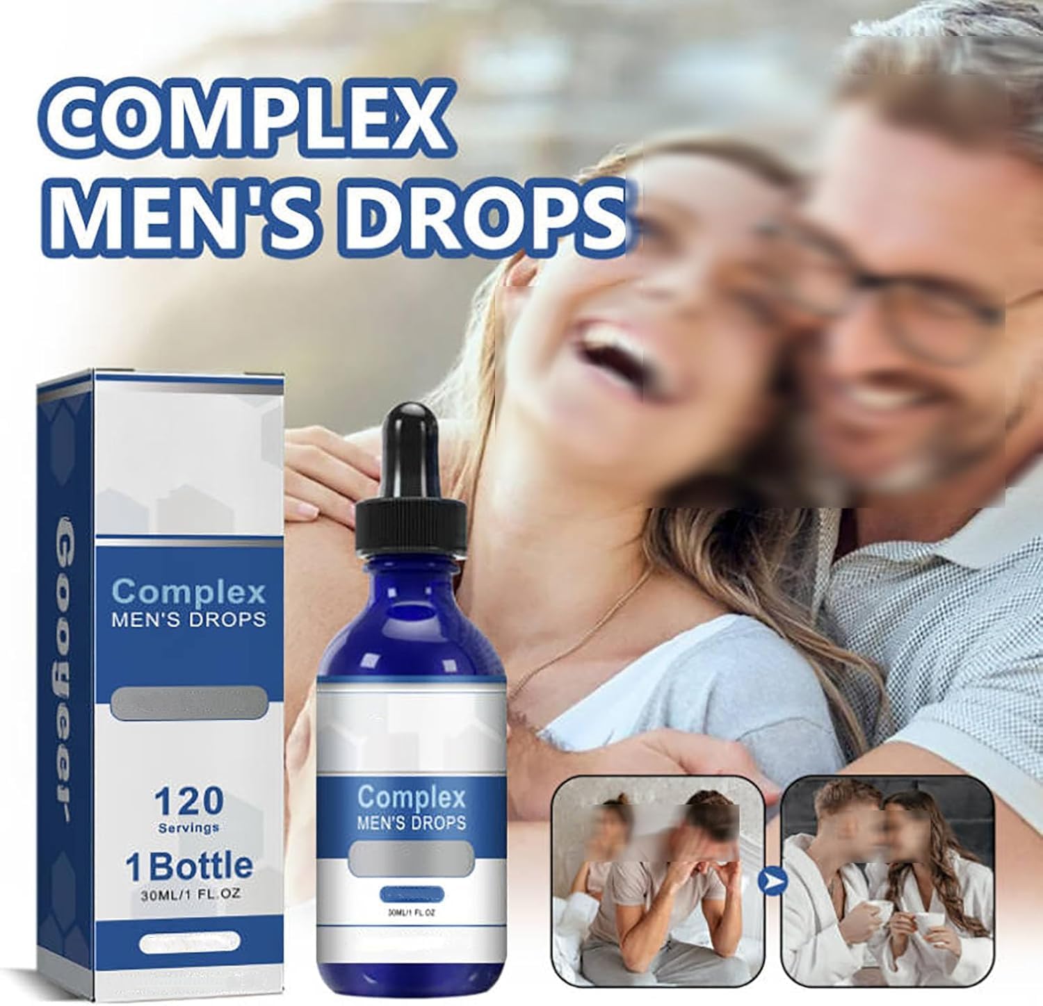 HMAQILU Complex Men's Vitamin Drops for Natural Health Management - 1 Fl oz (2 Pack)