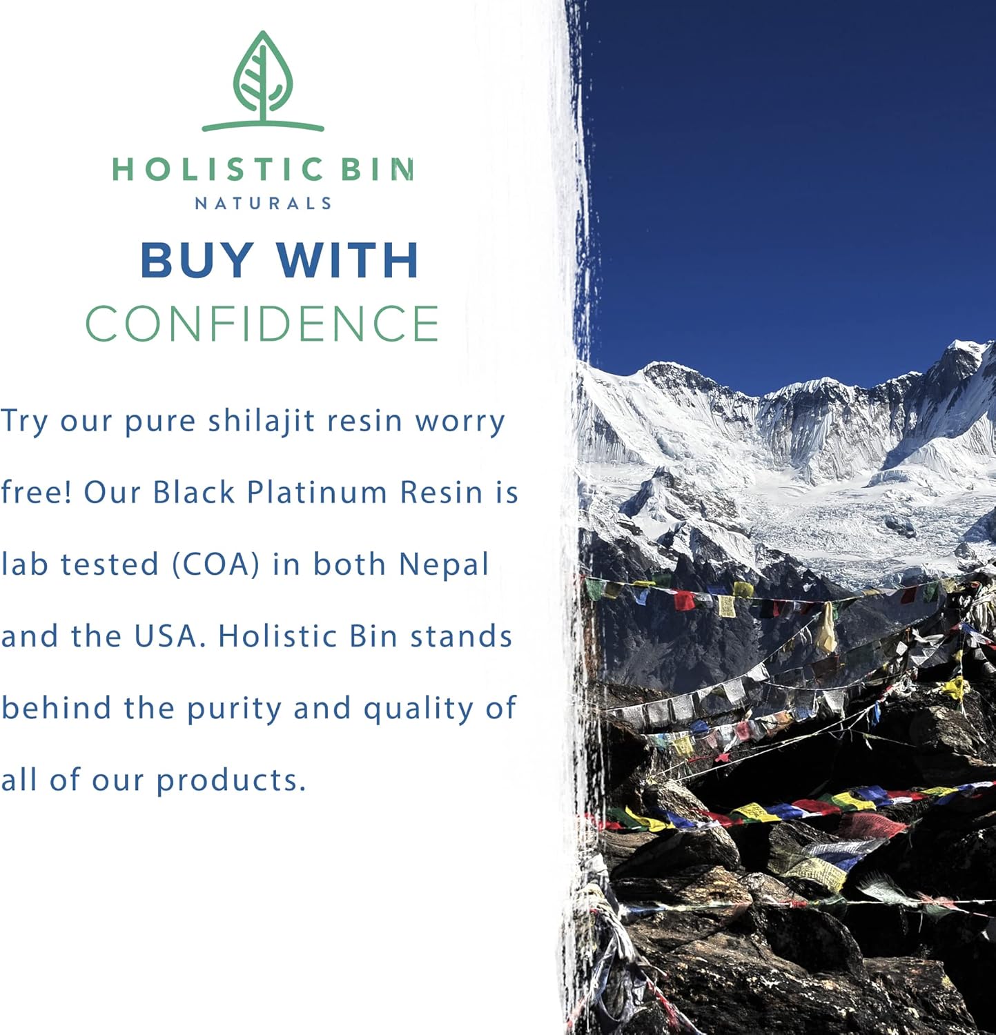 Holistic Bin Black Platinum Shilajit Resin | Purest Himalayan Resin with Fulvic & Humic Acid | Easy to Mix | Includes Serving Spoon