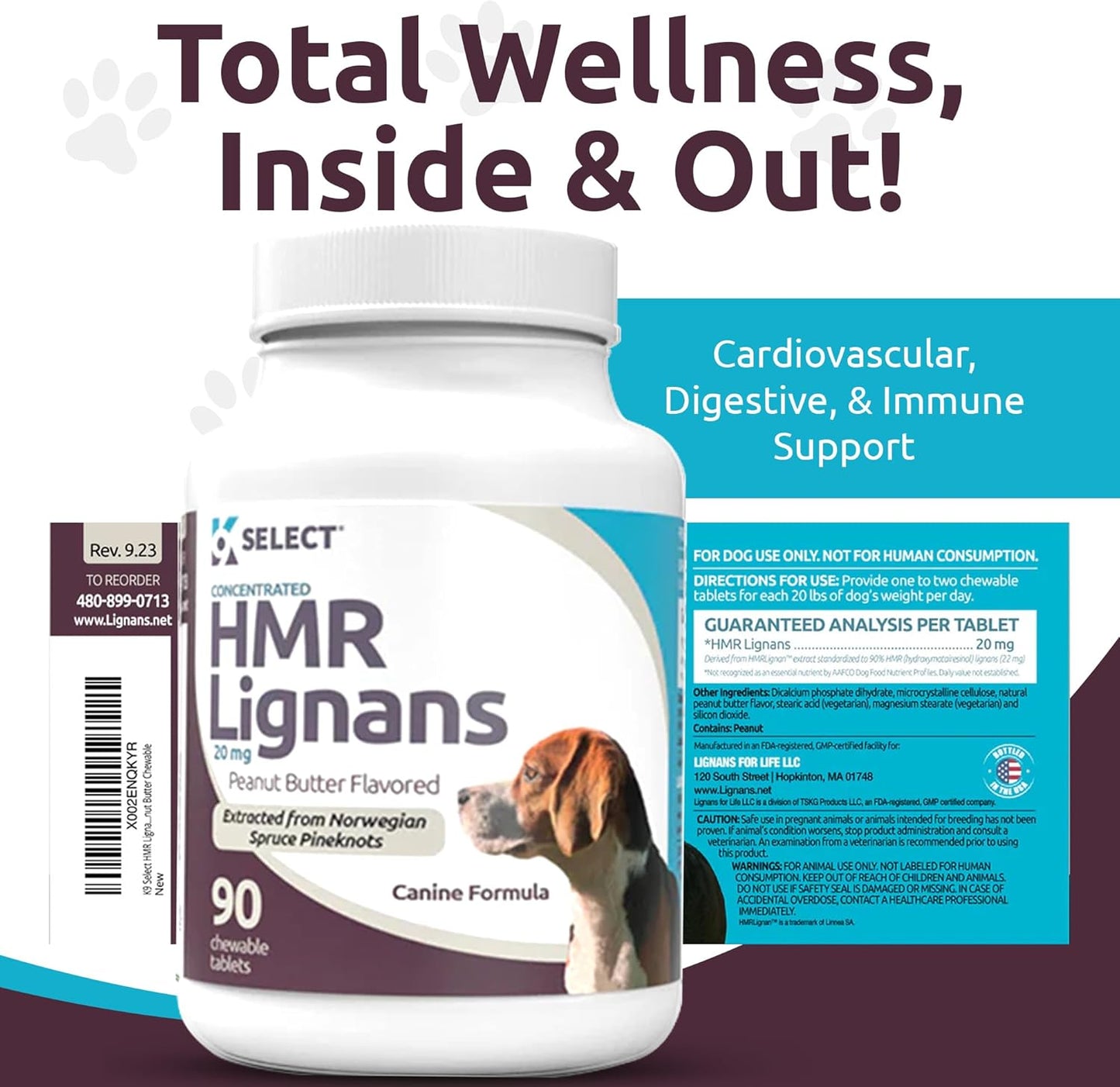 Holistic Dog Health Supplement with Norway Spruce Extract - Immune Support, Digestion & Coat Care - 90 Peanut Butter Tablets, 20mg