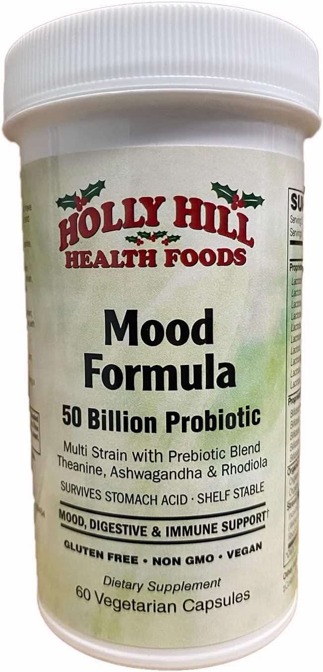 Holly Hill Health Foods Probiotic for Mood Support - 60 Vegetarian Capsules, 50 Billion CFU