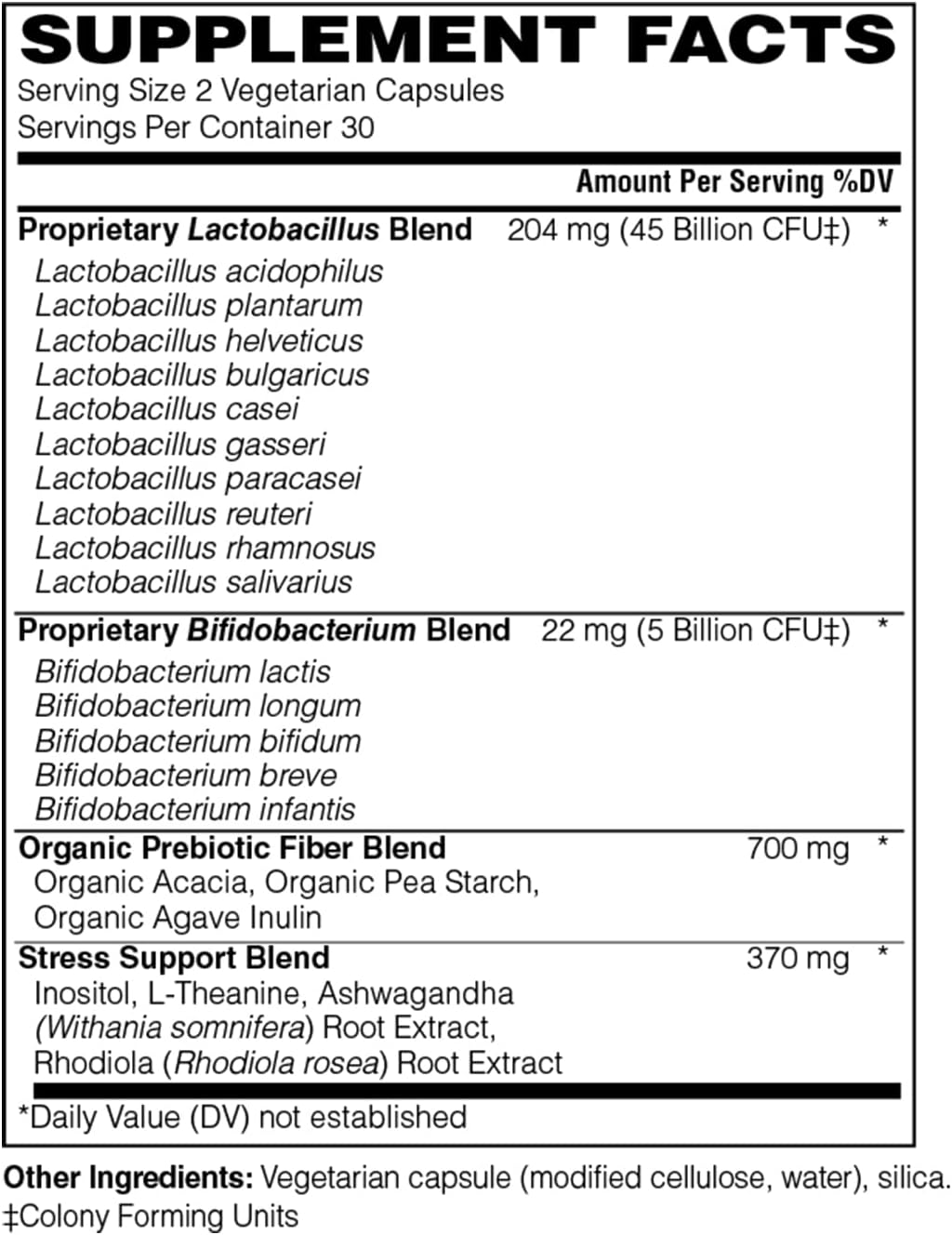 Holly Hill Health Foods Probiotic for Mood Support - 60 Vegetarian Capsules, 50 Billion CFU