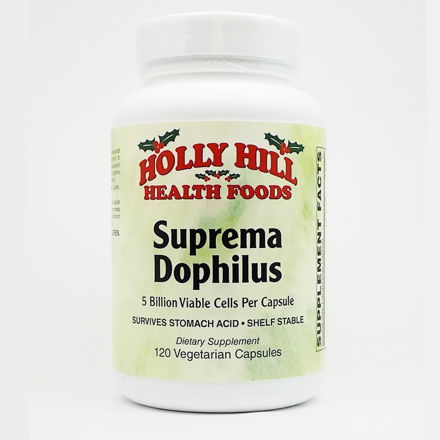Holly Hill Health Foods Suprema Dophilus - 120 Vegetarian Capsules for Digestive Health