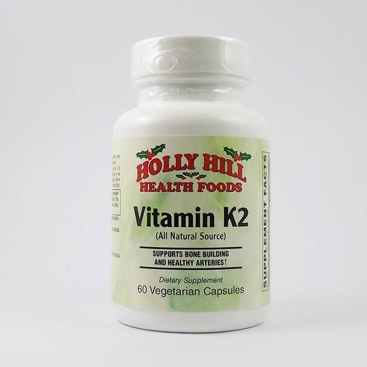 Holly Hill Health Foods Vitamin K2 Capsules - 60 Vegetarian Capsules, High Quality Supplement