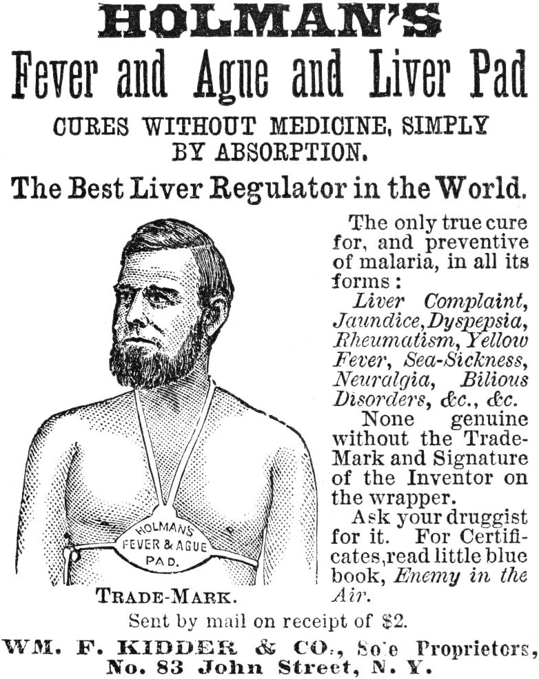 Holman's Fever and Ague Liver Pad 1876 American Patent Medicine Poster Print (18 x 24)