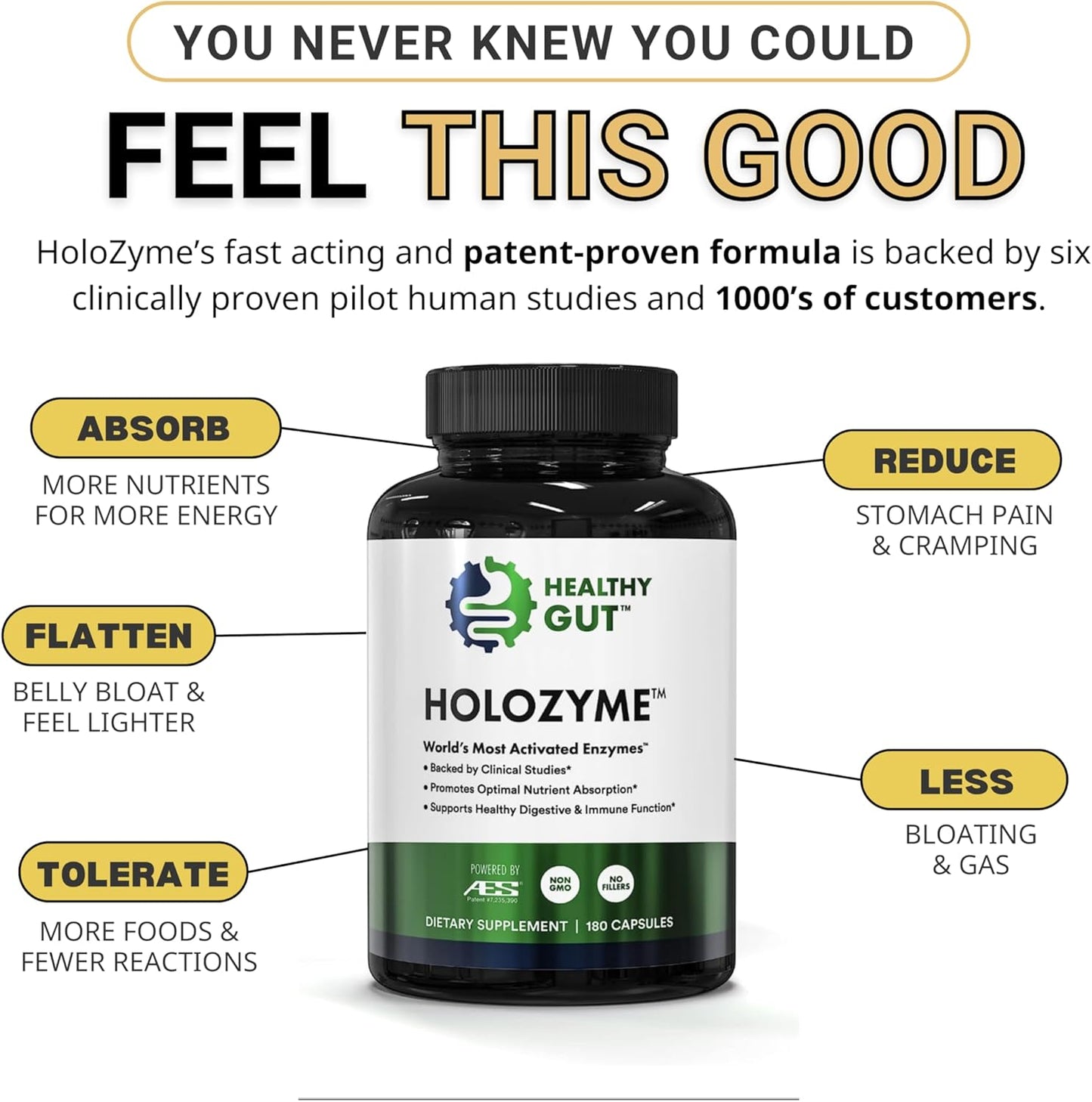 Holozyme Digestive Enzymes & Magnesium HP Bundle - 90 Servings for Healthy Gut