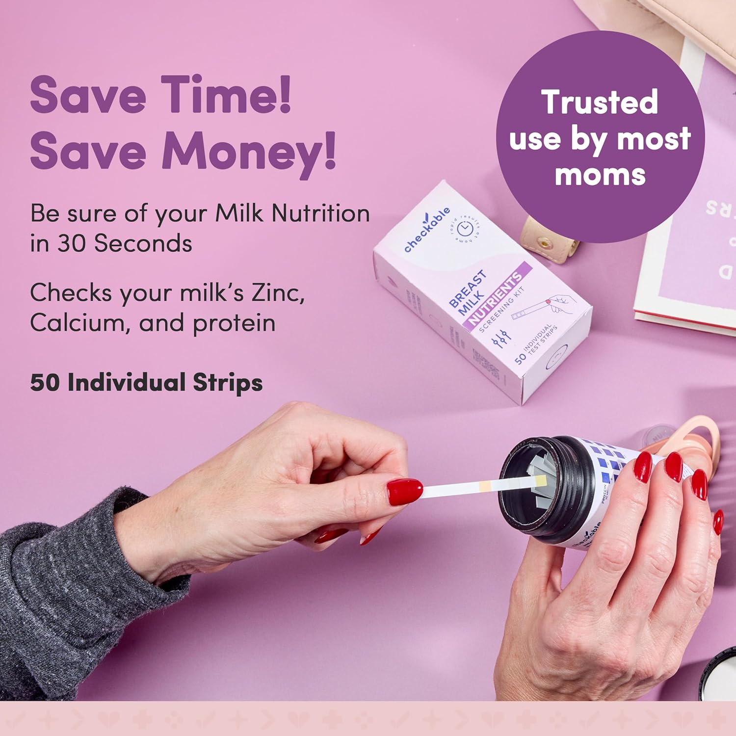 Home Breast Milk Testing Strips - 50 Count for Quick and Reliable Screening of Breastmilk Quality at Home - BoostGo Australia