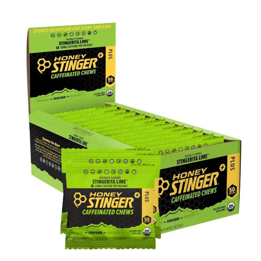 Honey Stinger Stingerita Lime Energy Chews - Gluten Free, Caffeinated for Exercise & Performance - 12 Pack, 21 Ounce