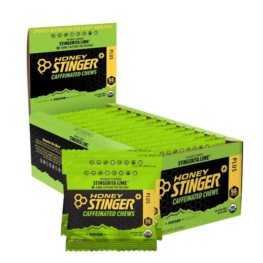 Honey Stinger Stingerita Lime Energy Chews - Gluten Free, Caffeinated for Exercise & Performance - 12 Pack, 21 Ounce