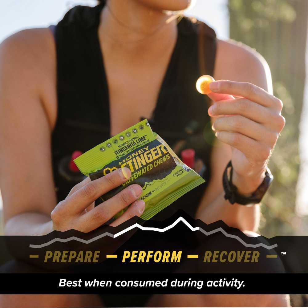 Honey Stinger Stingerita Lime Energy Chews - Gluten Free, Caffeinated for Exercise & Performance - 12 Pack, 21 Ounce