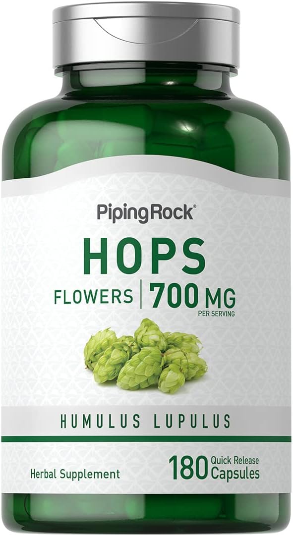 Hops Extract Supplement 700mg 180 Capsules | Humulus Lupulus Non-GMO Gluten Free by Piping Rock