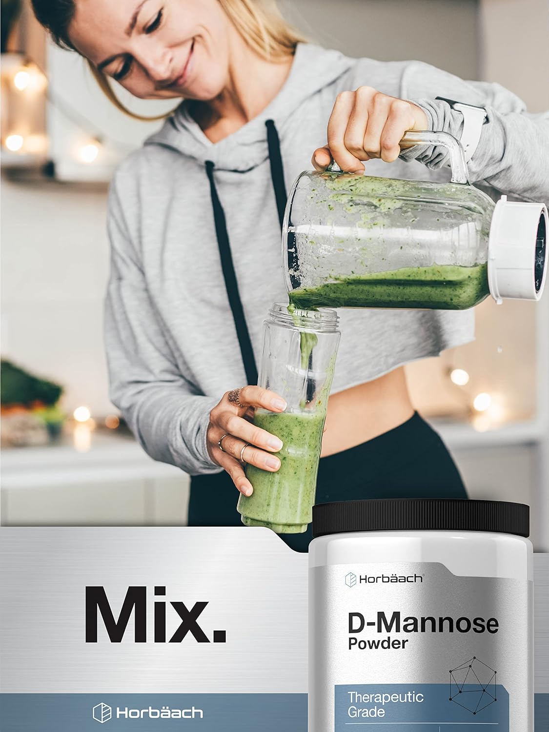 Horbäach D-Mannose Powder Supplement 10 Oz - Unflavored for Women and Men - Vegetarian, Non-GMO, Gluten Free
