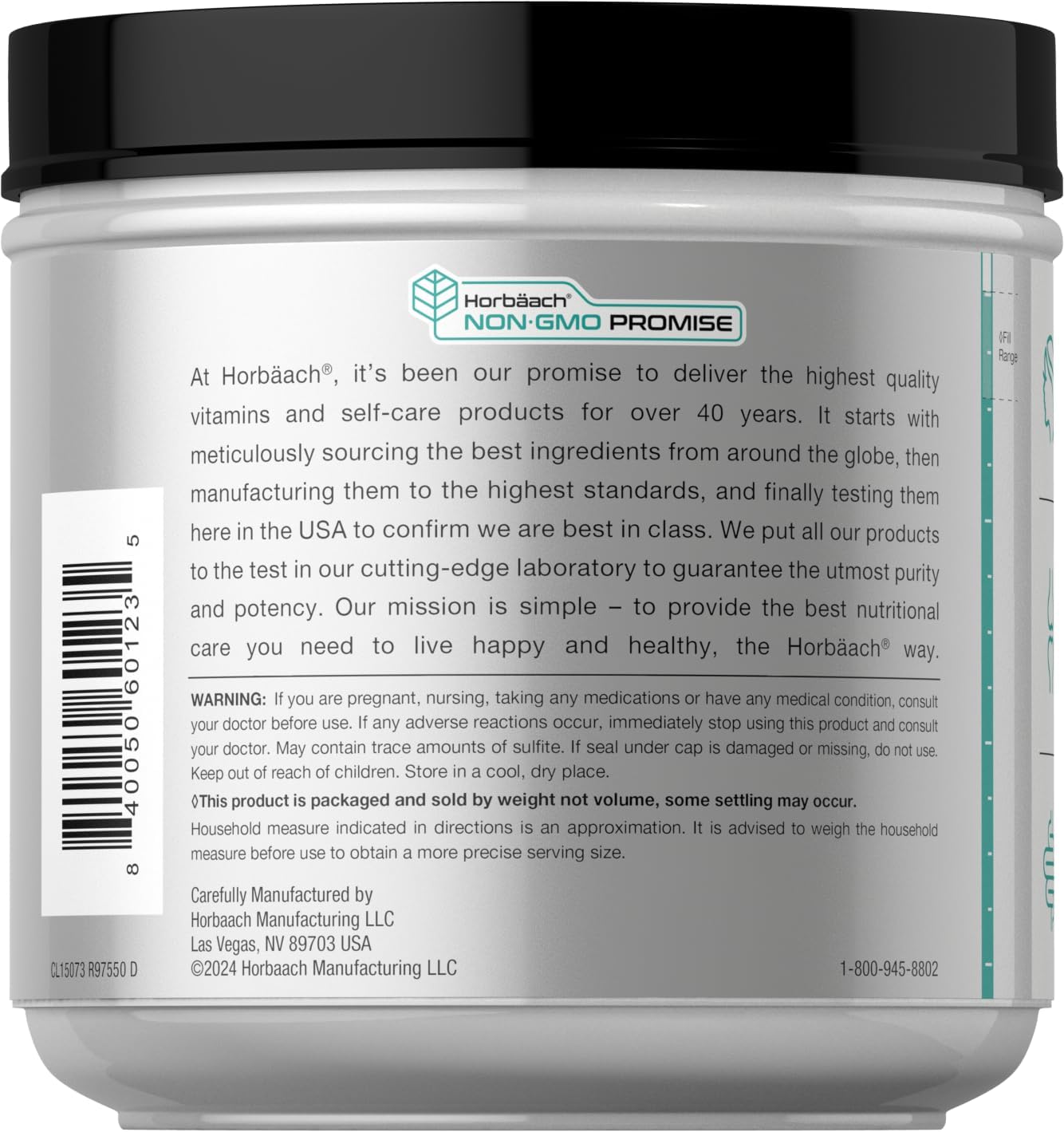 Horbäach Multi Collagen Protein Powder 16 oz - Type I, II, III, V, X - Hydrolyzed Peptide - Keto & Paleo - Unflavored & Gluten-Free