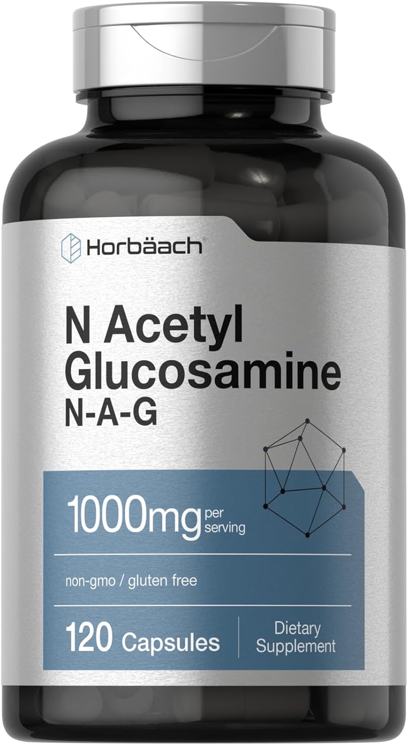 Horbäach N-Acetyl Glucosamine 1000mg Capsules - 120 Count, Non-GMO & Gluten Free Supplement