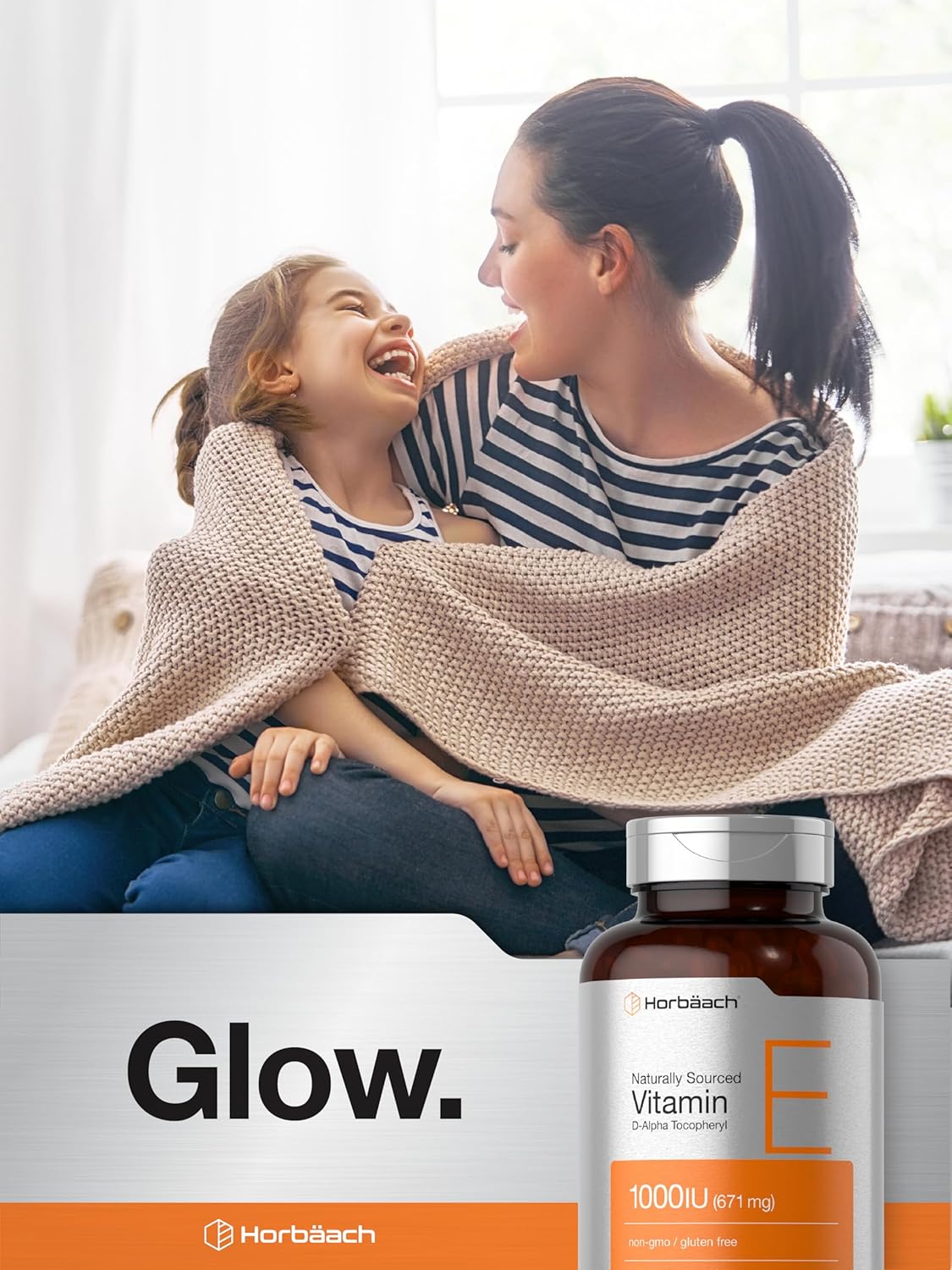 Horbäach Vitamin E Softgels 1000 iu | 671mg | 60 Count | Non-GMO & Gluten-Free D-Alpha Tocopherol Formula