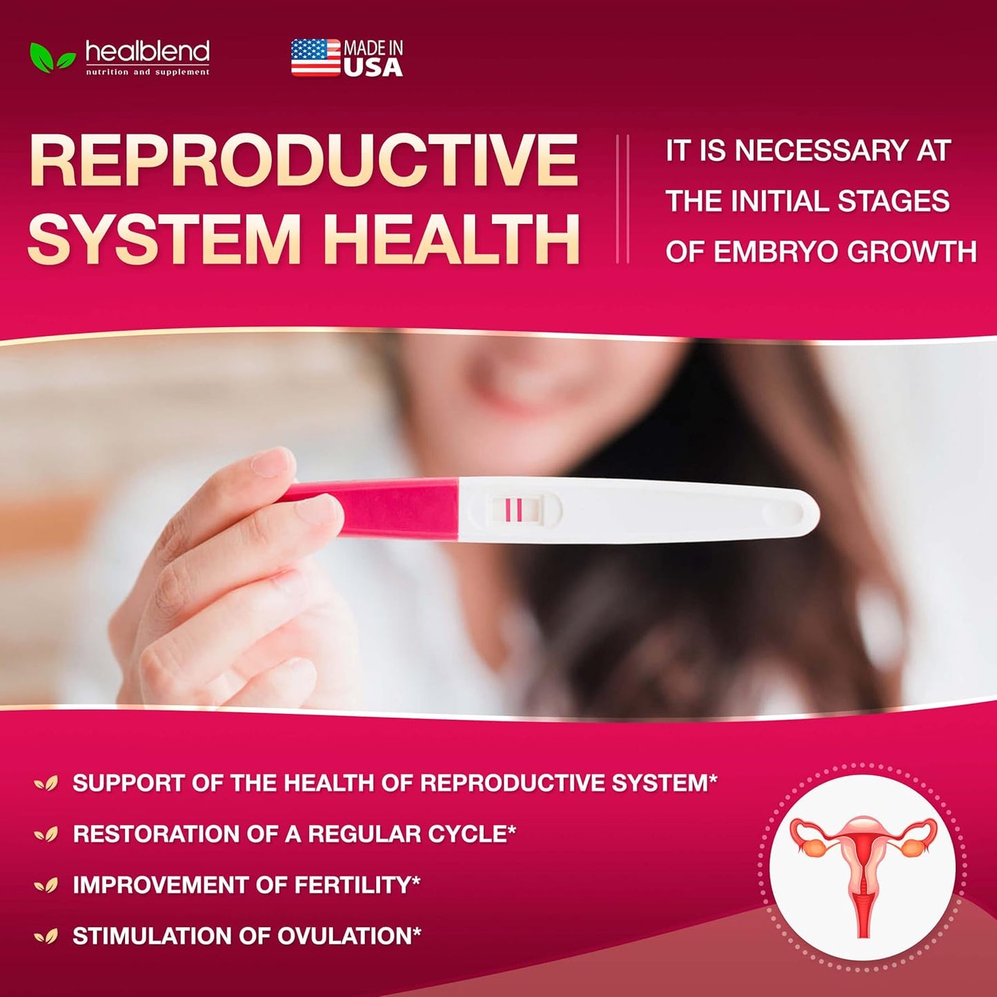 Hormonal Balance & Fertility Support Supplement for Women - Myo & D-Chiro Inositol Blend, Healthy Ovulation, Pregnancy Health - 60 Capsules