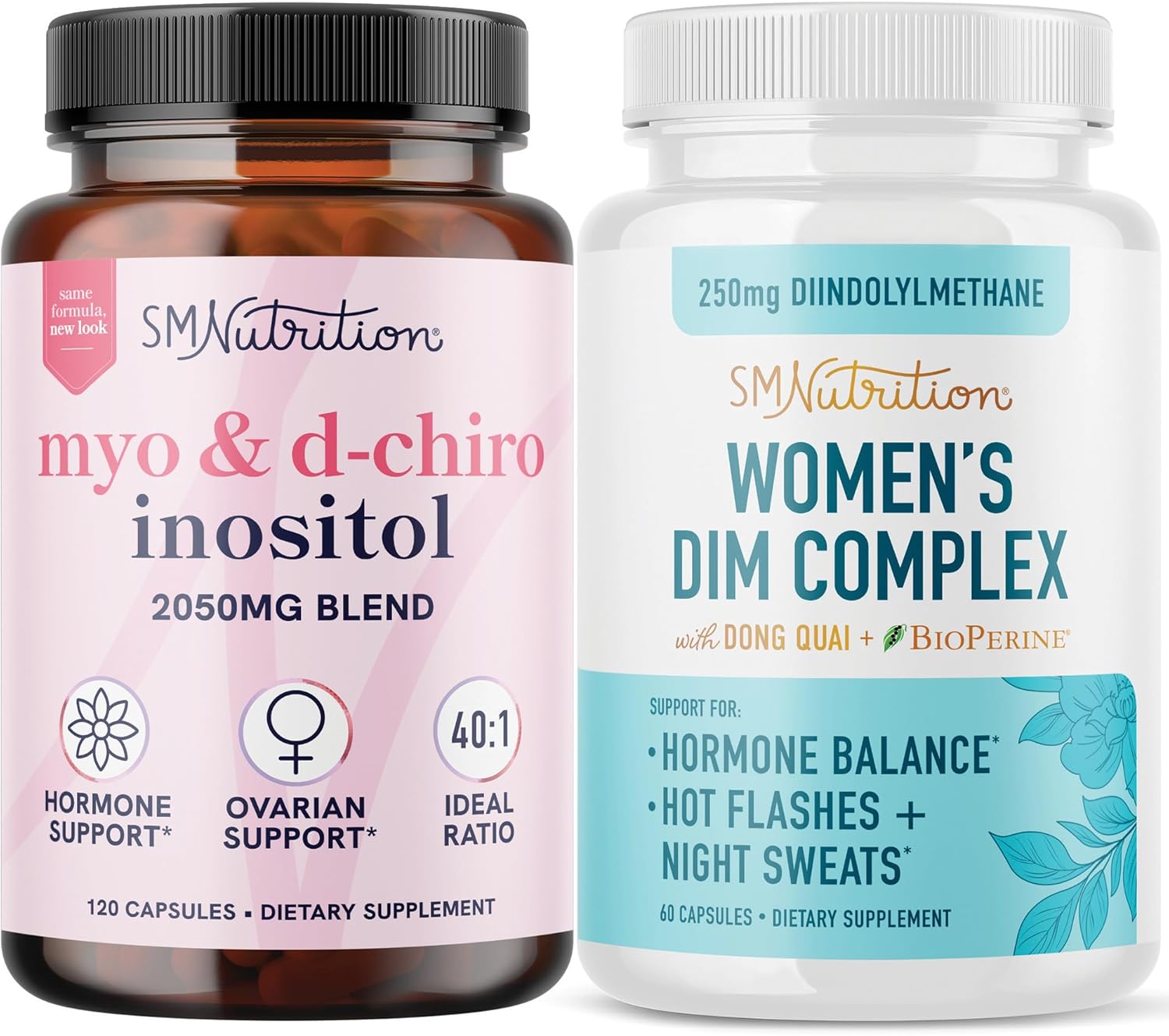 Hormone Balance Bundle for Women with DIM & Myo-Inositol - 30 Servings Inositol Supplement & 60 Servings DIM Supplement