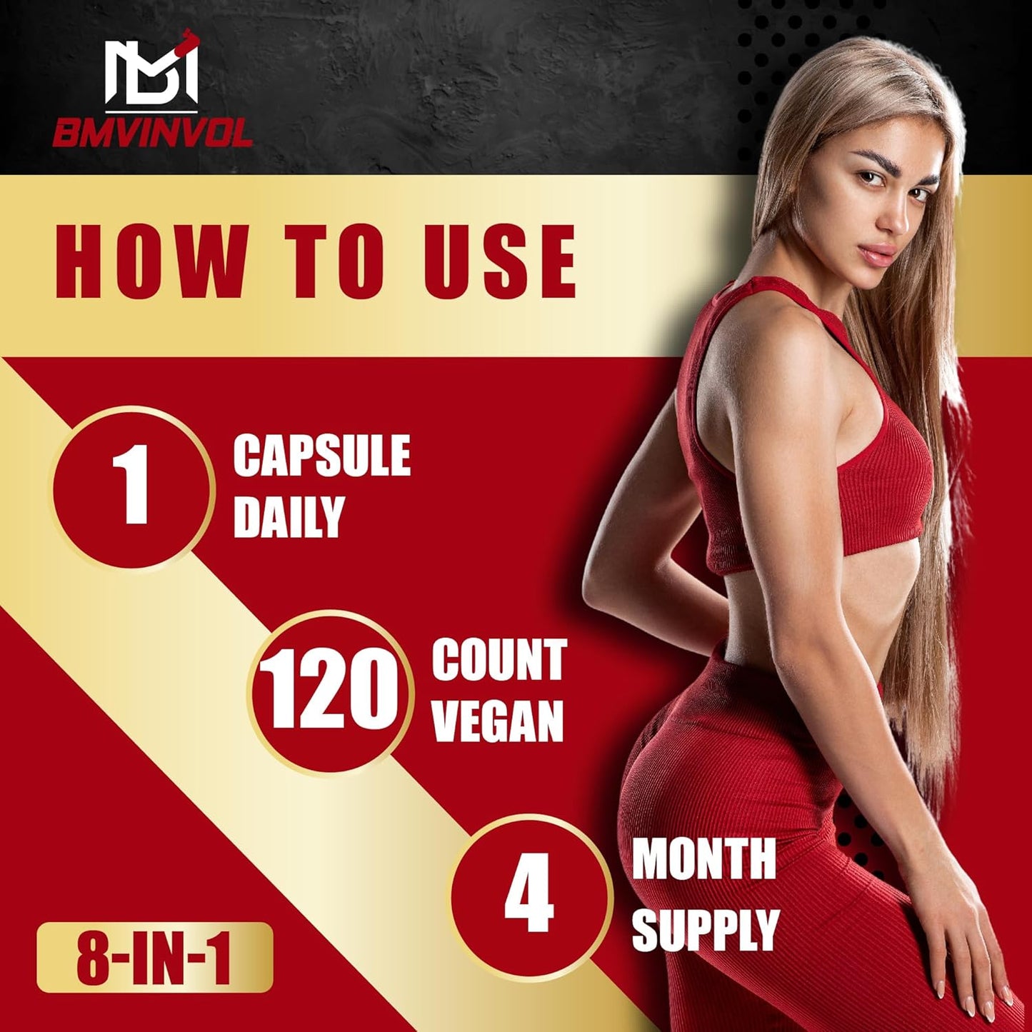 Horny Goat Weed with Maca, Tribulus, Ginseng, Ashwagandha, Tongkat Ali - 120 Capsules, 4 Month Supply for Men and Women