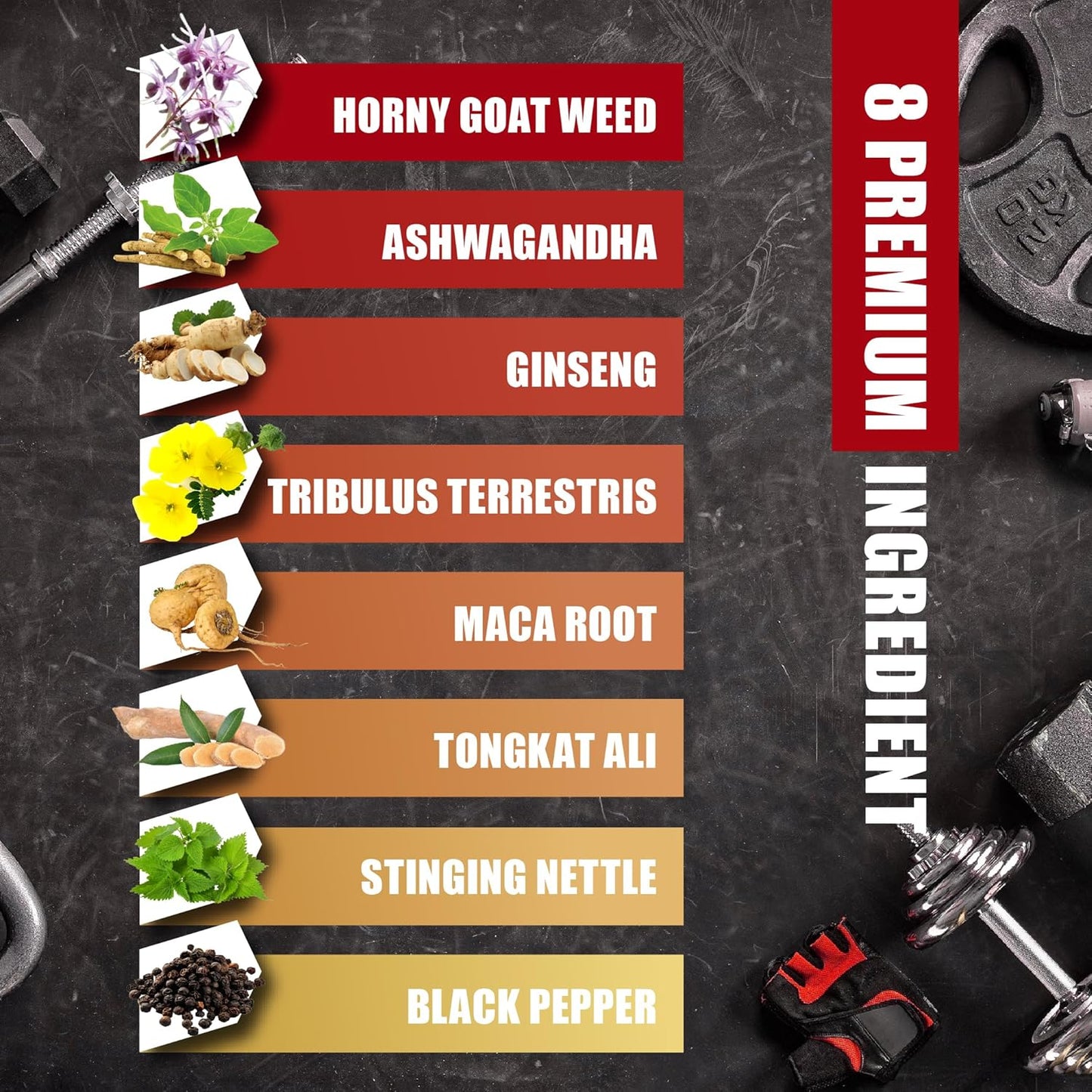 Horny Goat Weed with Maca, Tribulus, Ginseng, Ashwagandha, Tongkat Ali - 120 Capsules, 4 Month Supply for Men and Women