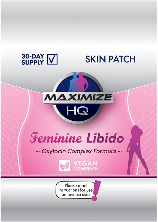 HQ Female Intimacy Patches with Oxytocin Formula for Love and Trust - Female Performance Enhancement - 8 Hour Time-Release - Gluten Free