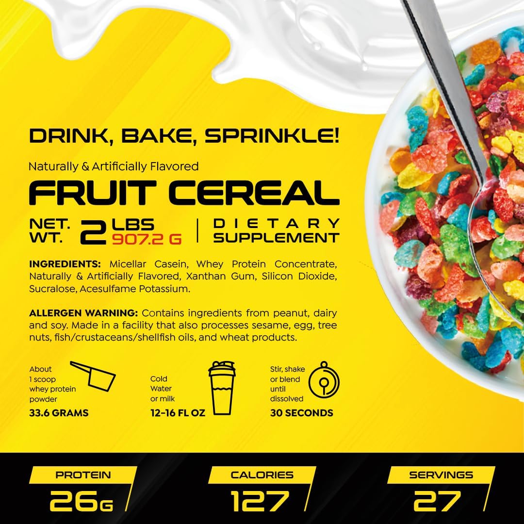 HTLT Supps Whey & Casein Protein Powder Blend for Sustained Energy | Slow-Release Protein Shake Powder | Ideal for Baked Treats & Cereal