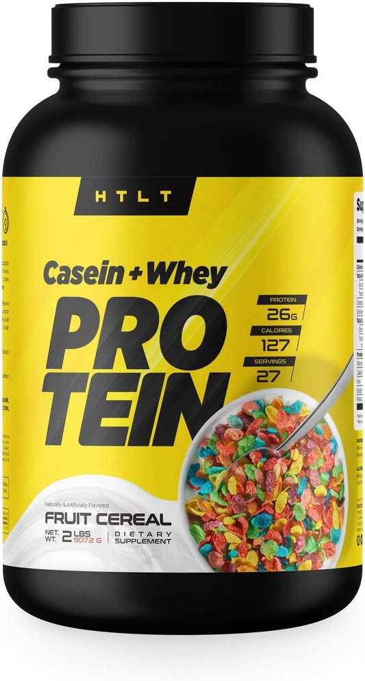 HTLT Supps Whey & Casein Protein Powder for Sustained Energy | Slow-Release Protein Shake Mix | Ideal for Baked Treats & Cereal Bars