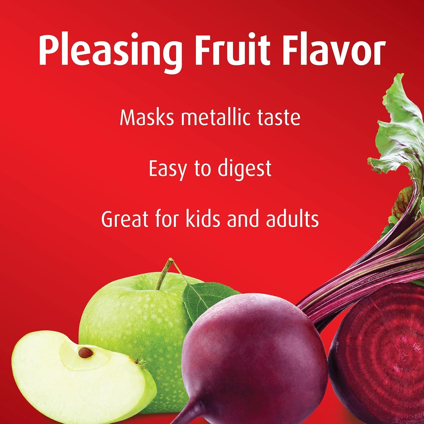 Hubner Iron Vital Liquid: Vegan Iron Supplement with Vitamin C for Adults & Kids, Gluten-Free, Fruit Flavor - 20 Packets, 10ml Each