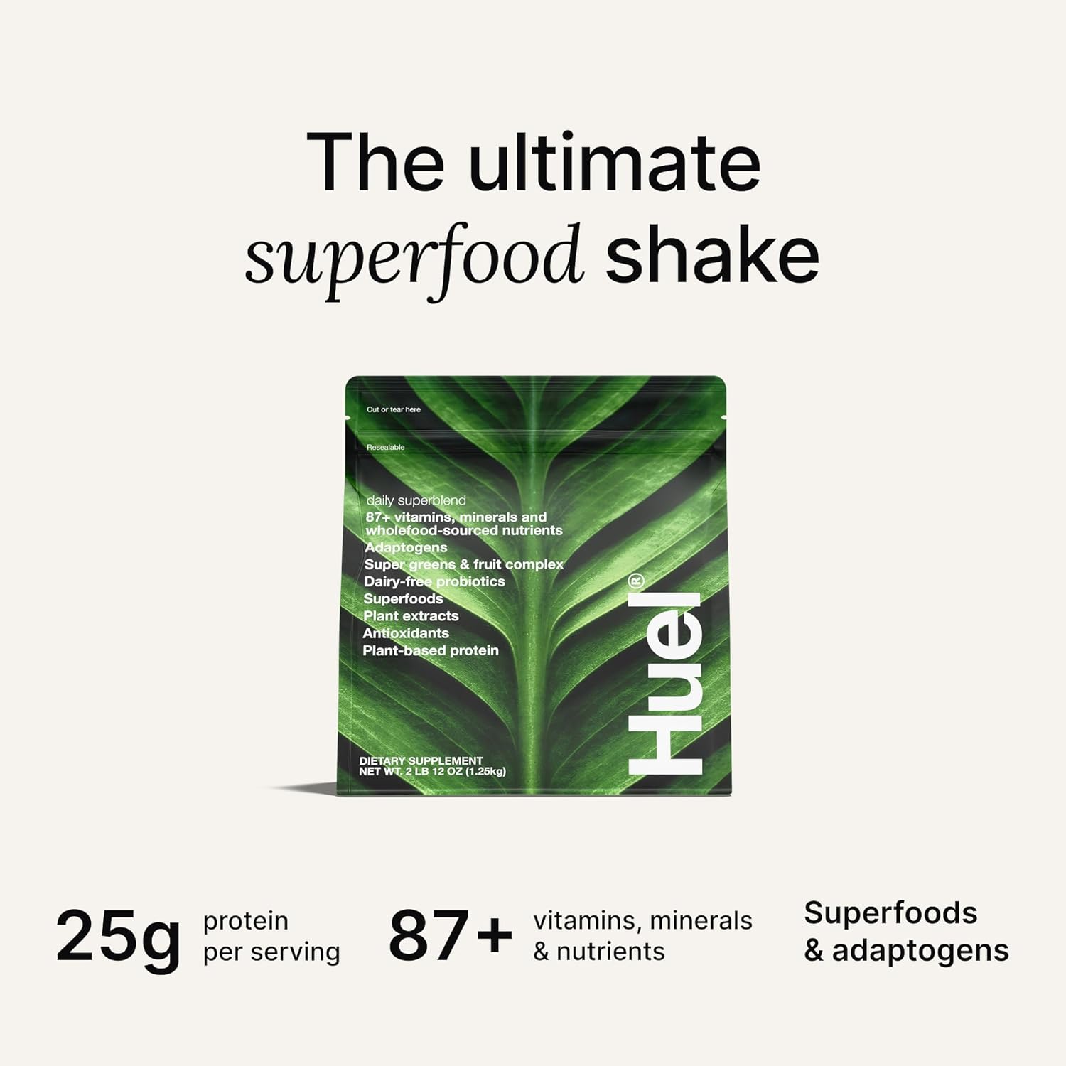 Huel Chocolate Daily Superblend Powder with 25g Protein | Super Greens & 87 Nutrients | Plant-Based | 19 Servings