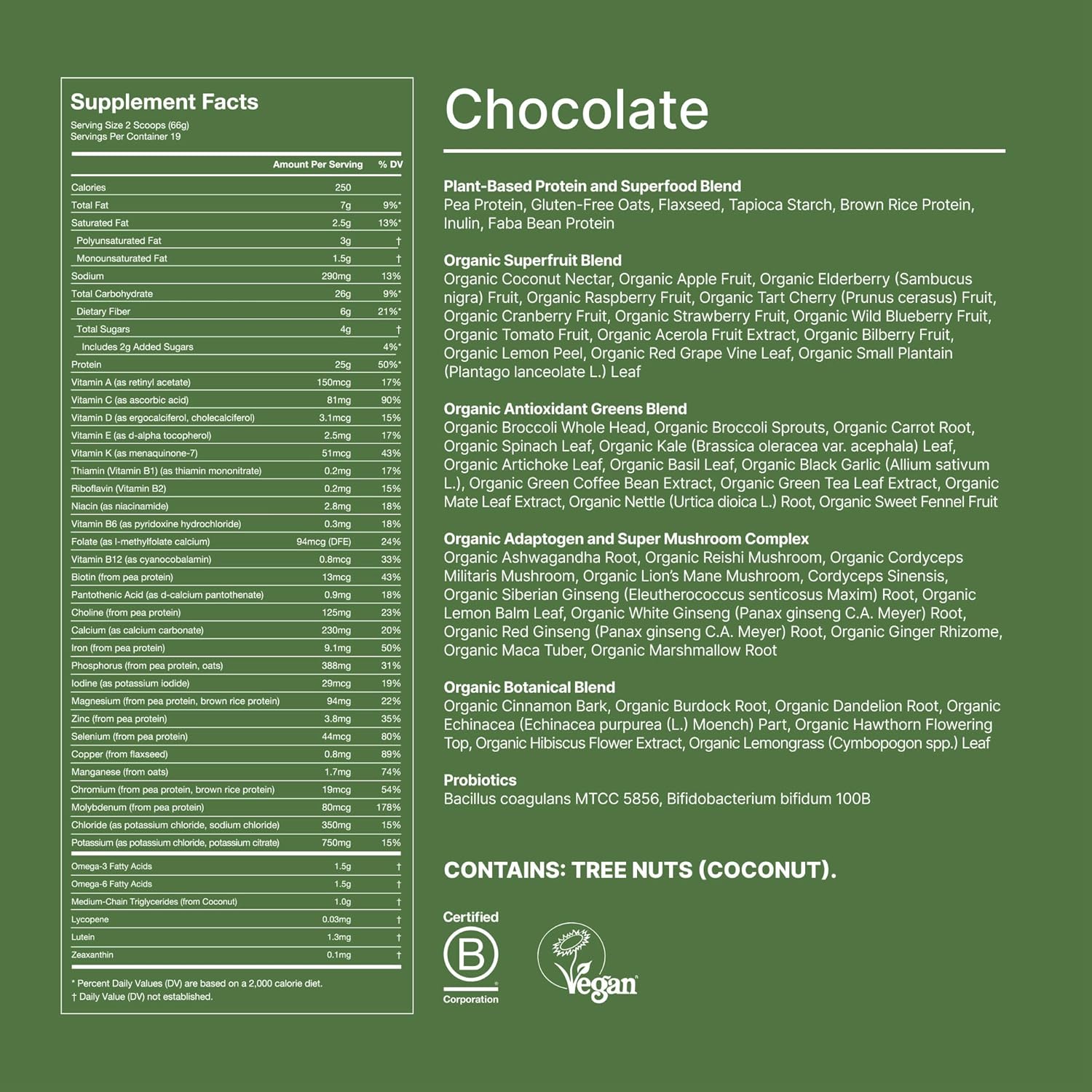 Huel Chocolate Daily Superblend Powder with 25g Protein | Super Greens & 87 Nutrients | Plant-Based | 19 Servings